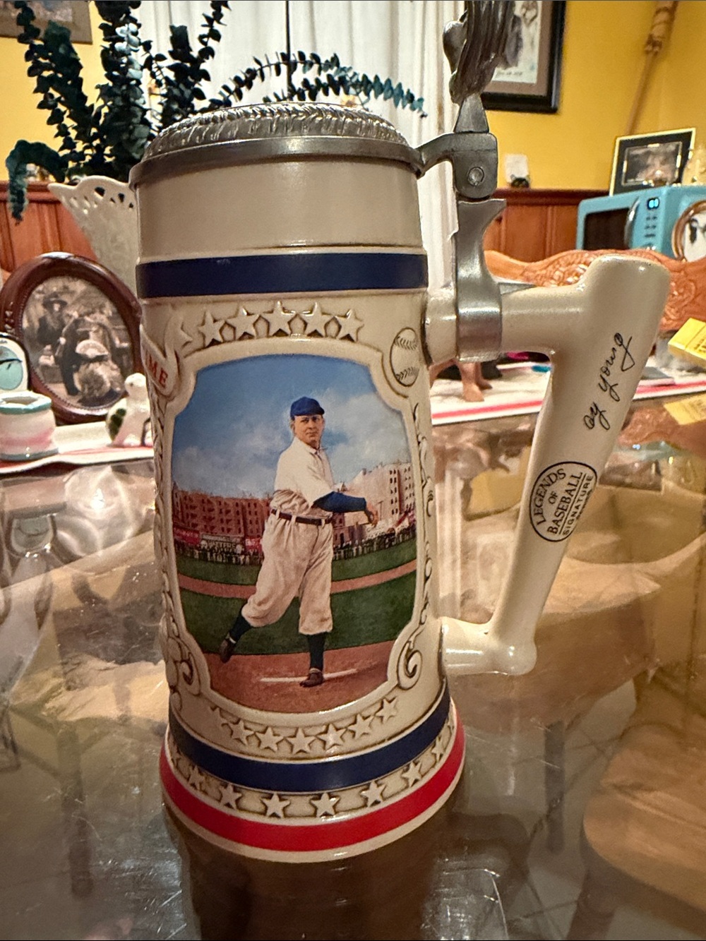 Cy Young Ceramic Stein Bradford exchange